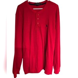 U.S. Polo Assn. Men's Red Henley Shirt 2XL